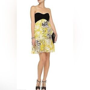 Diane Von Furstenberg Cocktail Mini Dress Size 0 Black yellow